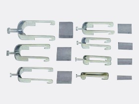 Angle-shaped cable clamp for cable clamp rails
